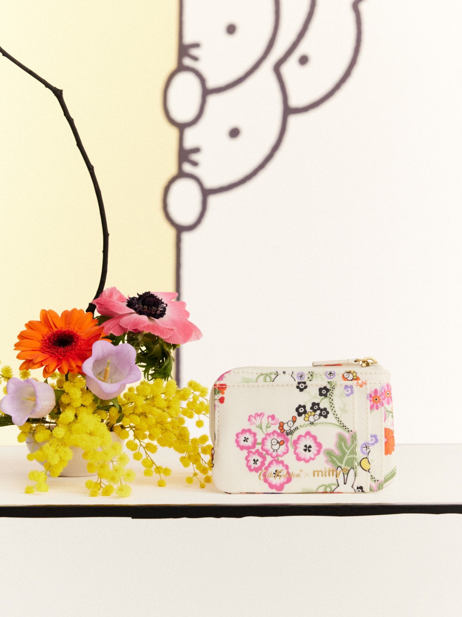 Ví ngắn/Card & Coin Purse - Miffy Botanical - Ecru
