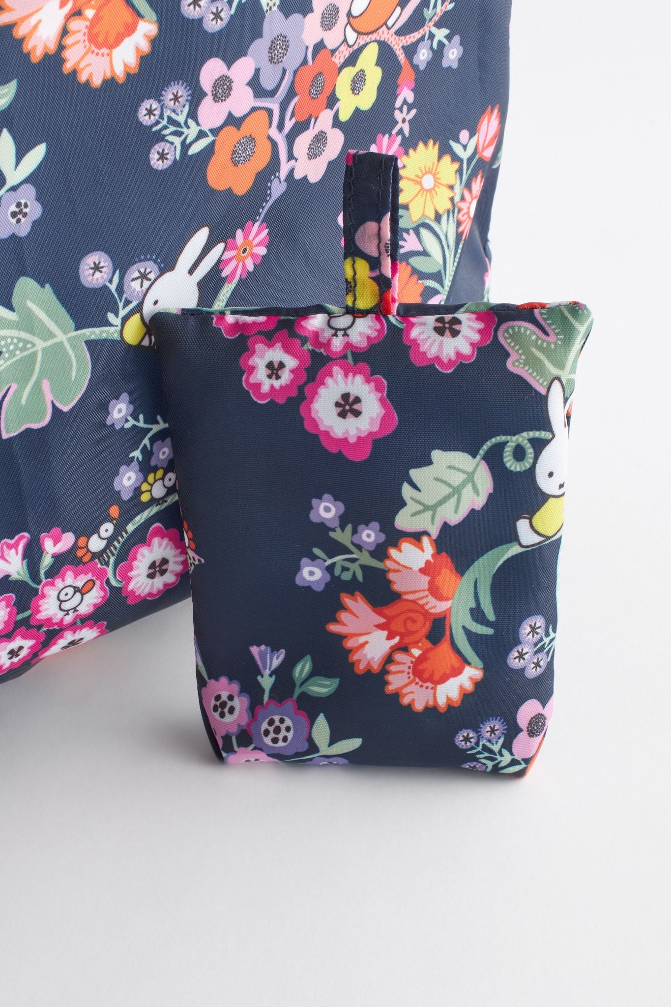 Túi đeo vai xếp gọn/Foldaway Shopper - Miffy Botanical - Navy