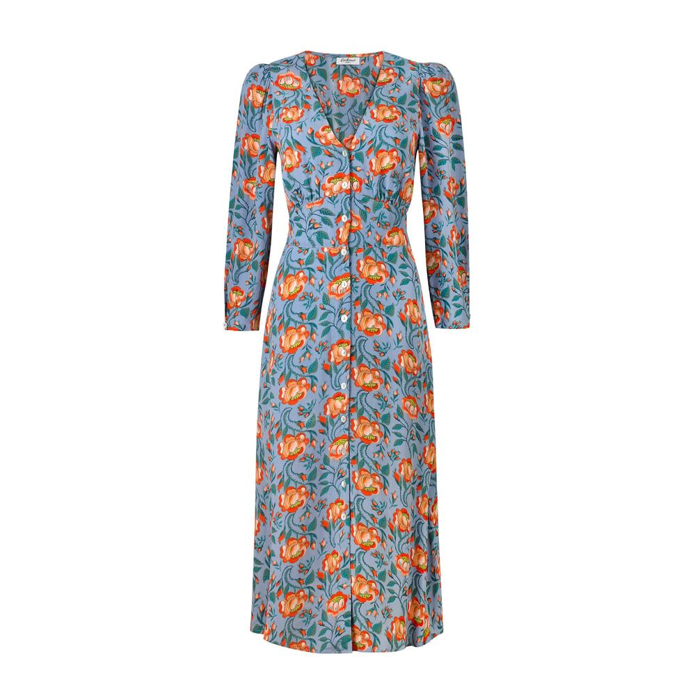 Đầm/Button Tea Dress Precious - Mid Blue