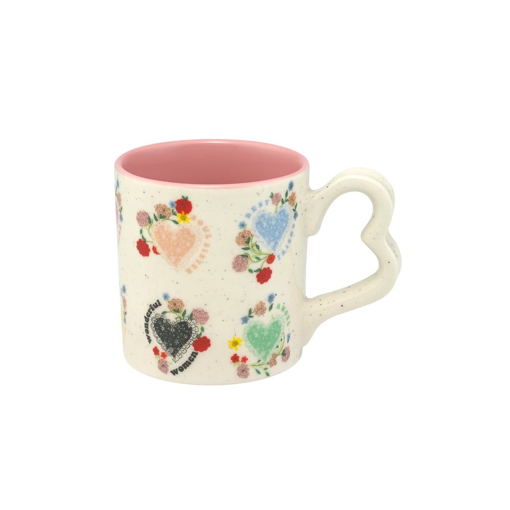 Ly Cốc/Love Mug - Frill Heart Flowers