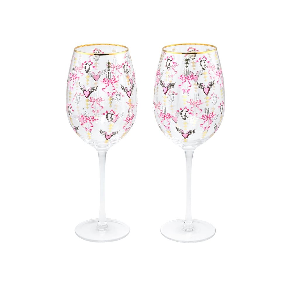 Bộ 2 ly/Set of 2 Wine Glasses - Love Locket - Cream - 1068870