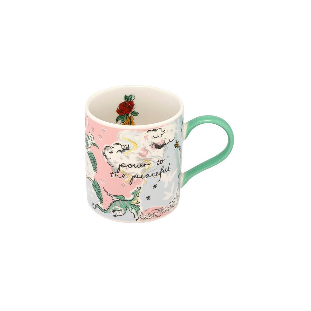 Cath Kidston - Ly/Rosie Fine China Mug - Celestial - Blue/Pink