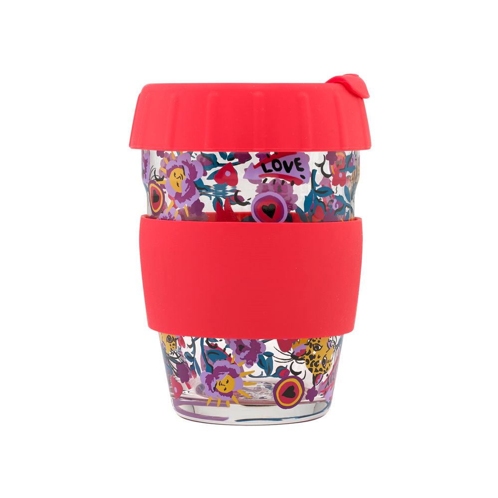 Cath Kidston - Bình giữ nhiệt/Glass Travel Cup - Pinball Ditsy - Purple