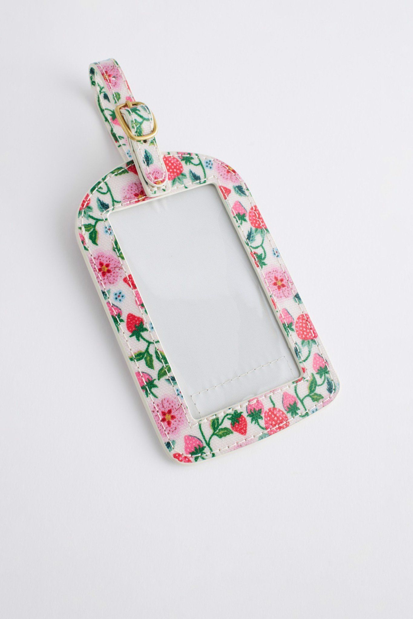 Thẻ đeo /Luggage Tag - Stawberry Ditsy - Ecru