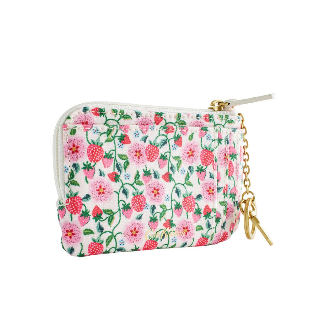 Ví ngắn/Card & Coin Purse - Stawberry Ditsy - Ecru