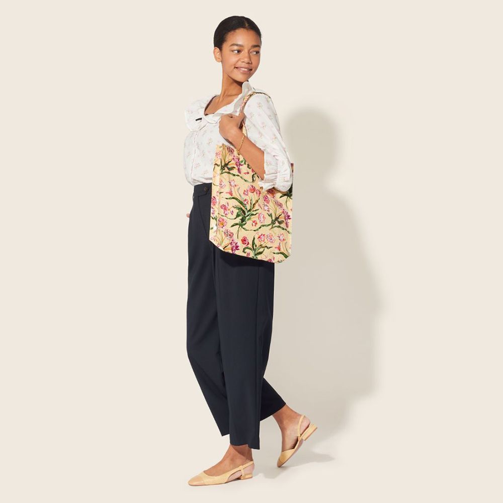 Túi đeo vai/Shiny Bookbag With Gusset - Floral Fancy
