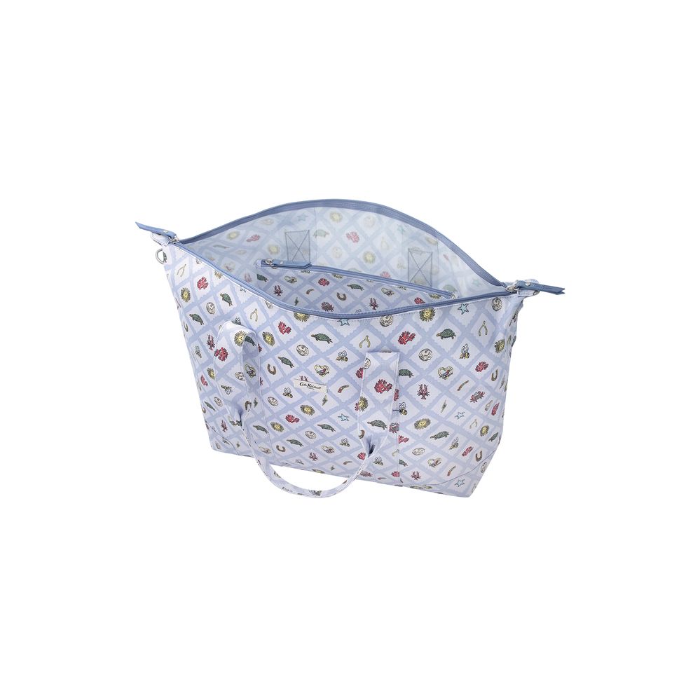  Cath Kidston - Túi du lịch xếp gọn/Foldaway Overnight Bag - Charms - Blue 