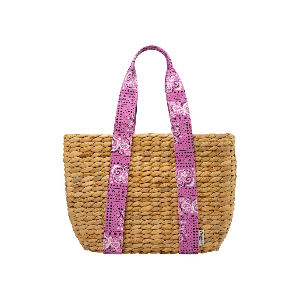  Cath Kidston - Túi/Small Straw Basket Bag - Bandana - Pink 