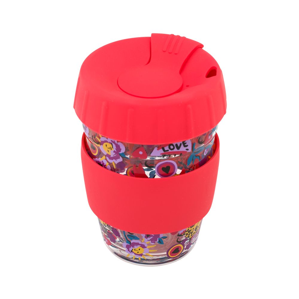 Cath Kidston - Bình giữ nhiệt/Glass Travel Cup - Pinball Ditsy - Purple