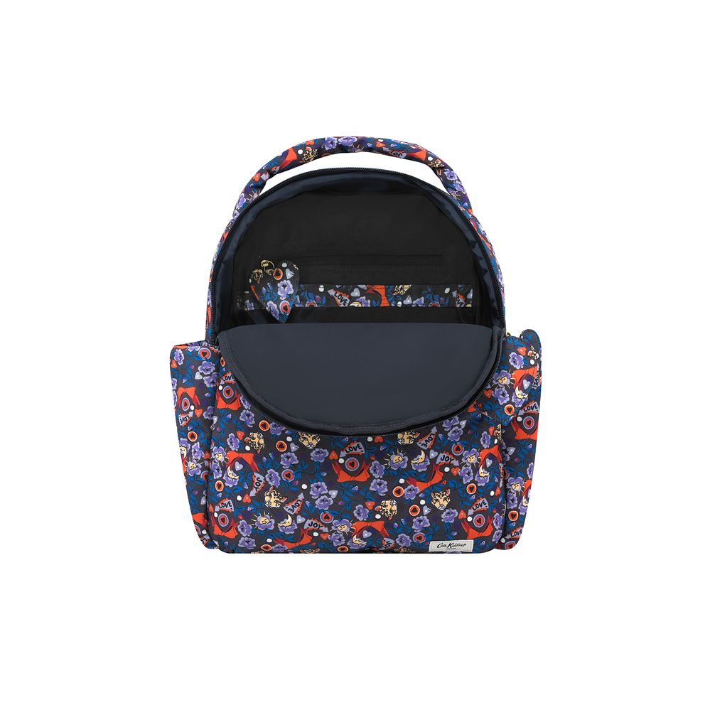  Cath Kidston - Ba lô đi học/đi làm/ du lịch/Recycled Rose Heart Backpack - Pinball Ditsy - Purple 