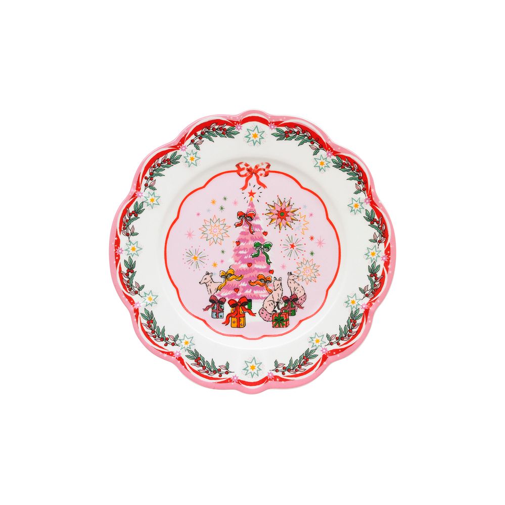  Dĩa/Scallop Side Plate - Christmas  - Cream 