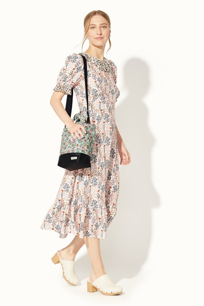 Cath Kidston - Túi đeo chéo/Organic Cotton Small Tote - Dense Paisley - Mint