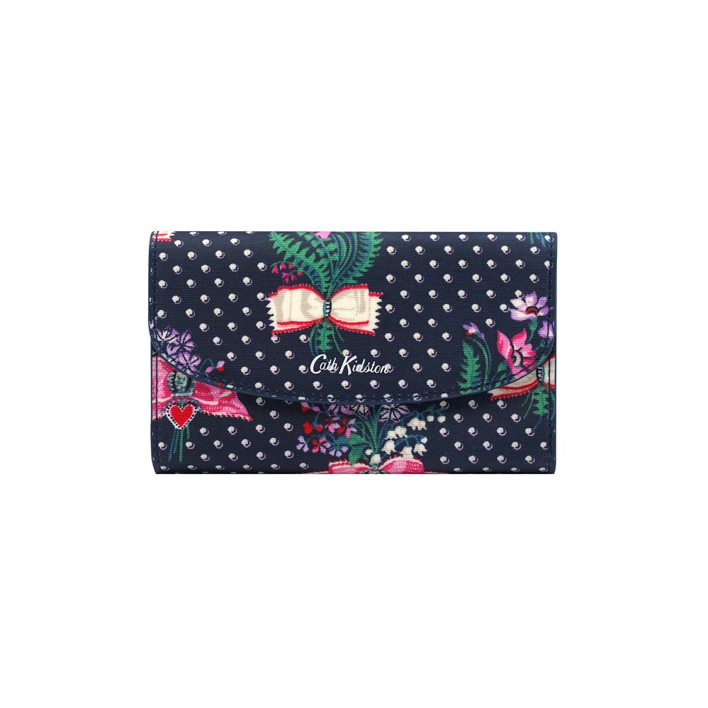  Cath Kidston - Ví nữ gập/Foldover Wallet - Lillies Posey - Navy 