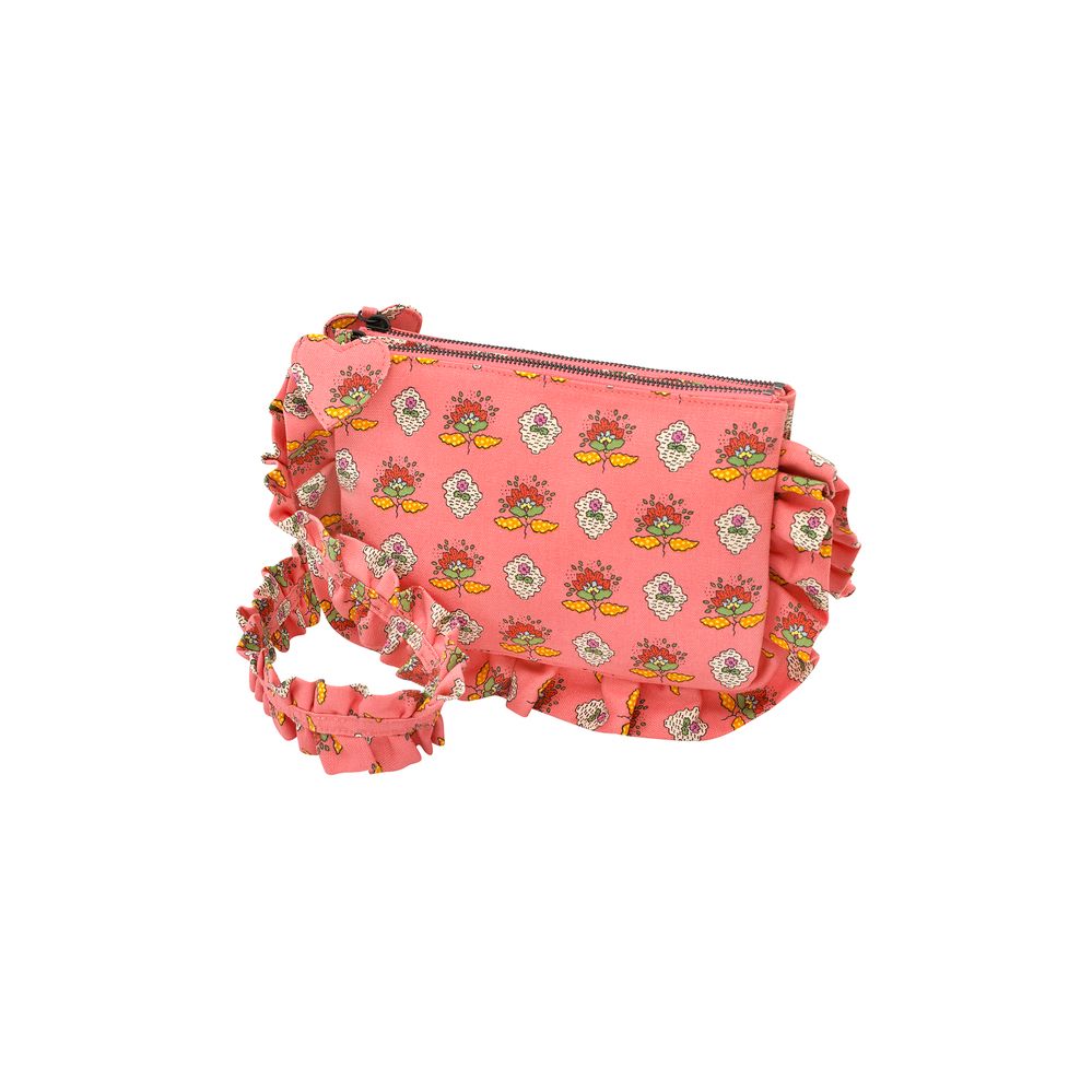 Cath Kidston - Túi đeo chéo/Organic Cotton Ruffle Cross Body - Stamp Paisley - Pink