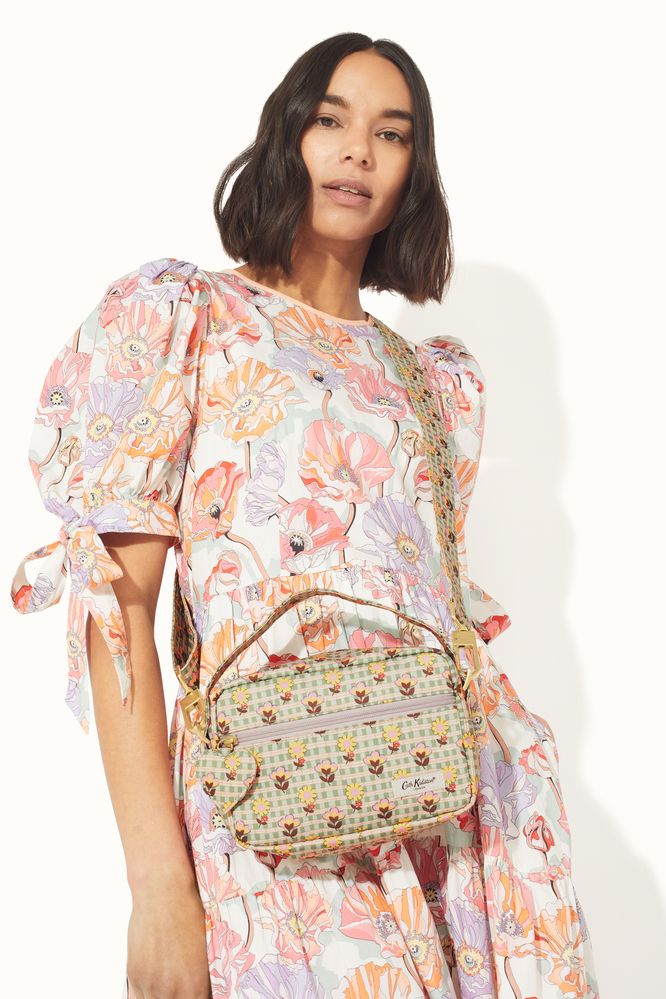 Cath Kidston - Túi đeo chéo/The Heartly Cross Body - Check Ditsy - Green