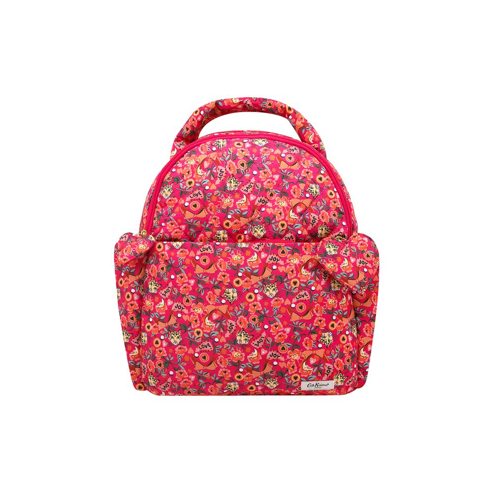  Cath Kidston - Ba lô đi học/đi làm/ du lịch/Recycled Rose Heart Backpack - Pinball Ditsy - Pink/Orange 