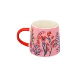  Cath Kidston - Ly/Billie Mug - Paper Pansies - Coral 