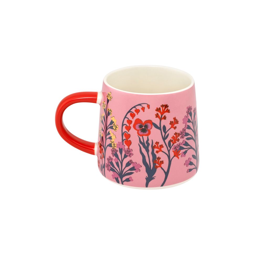 Cath Kidston - Ly/Billie Mug - Paper Pansies - Coral