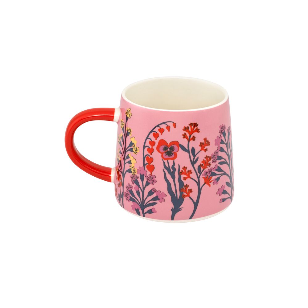  Cath Kidston - Ly/Billie Mug - Paper Pansies - Coral 