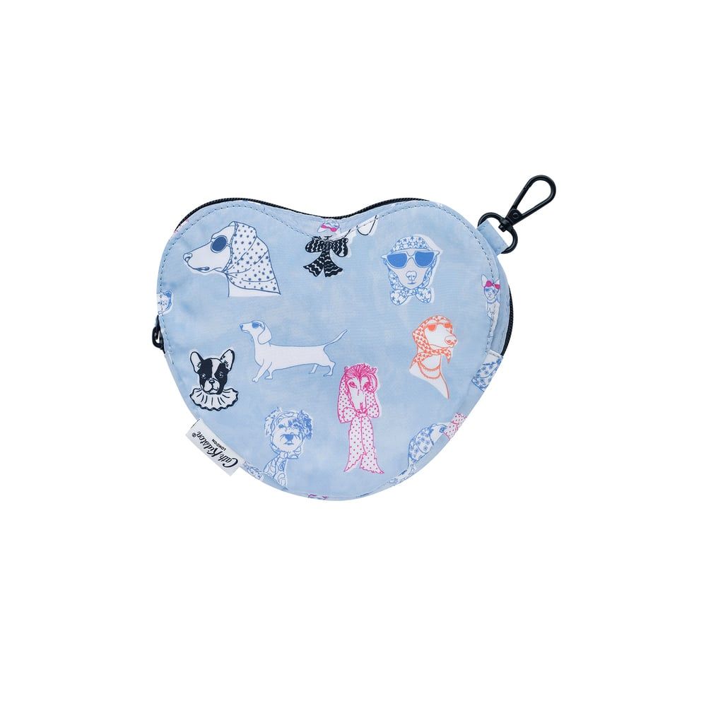 Túi dây rút gấp gọn/Foldaway Drawstring Backpack Glamorous Dogs - Blue - 1089219