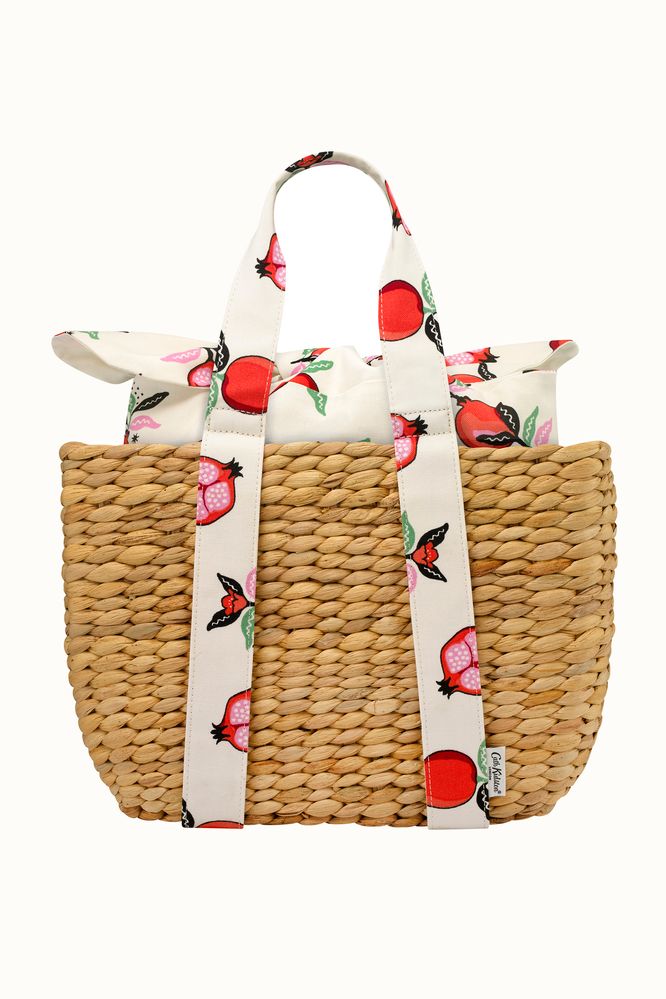  Cath Kidston - Túi/Small Straw Basket Bag - Pomegranate - Cream 