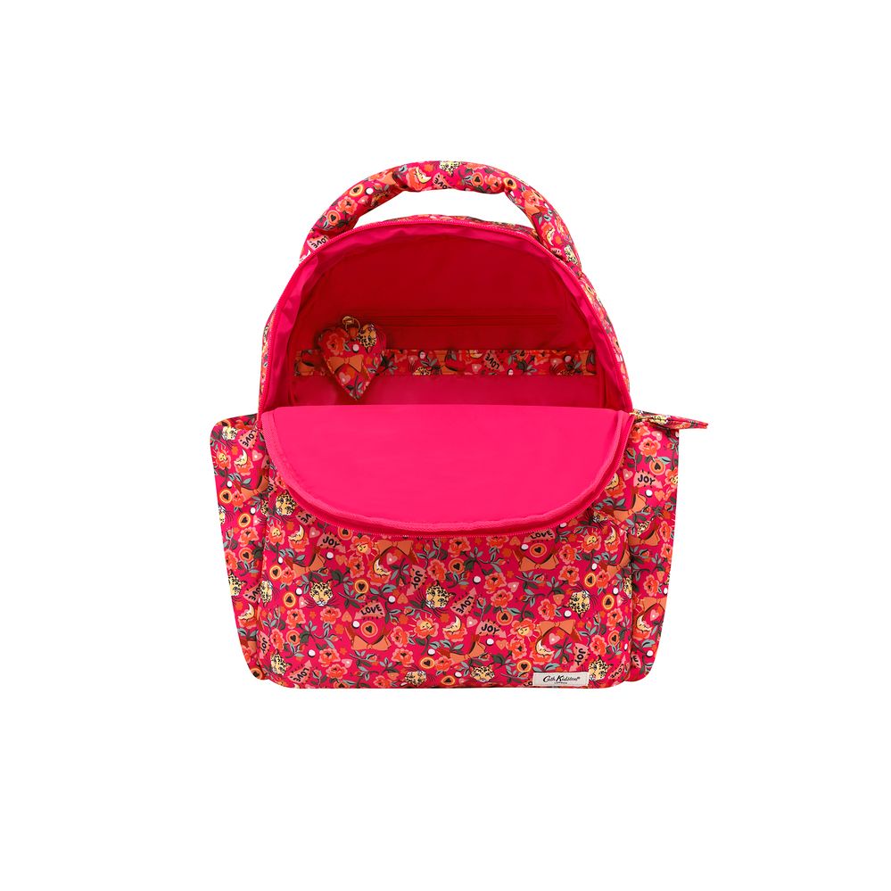  Cath Kidston - Ba lô đi học/đi làm/ du lịch/Recycled Rose Heart Backpack - Pinball Ditsy - Pink/Orange 