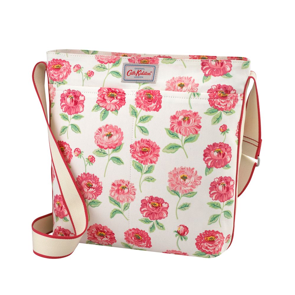  Túi đeo chéo/Zipped Messenger Bag - Dahlia - Cream 