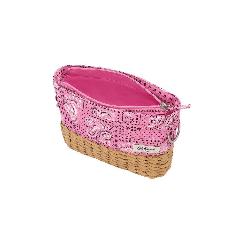 Túi đeo chéo/Basket Cross Body Bag - Bandana - Pink - 1048810