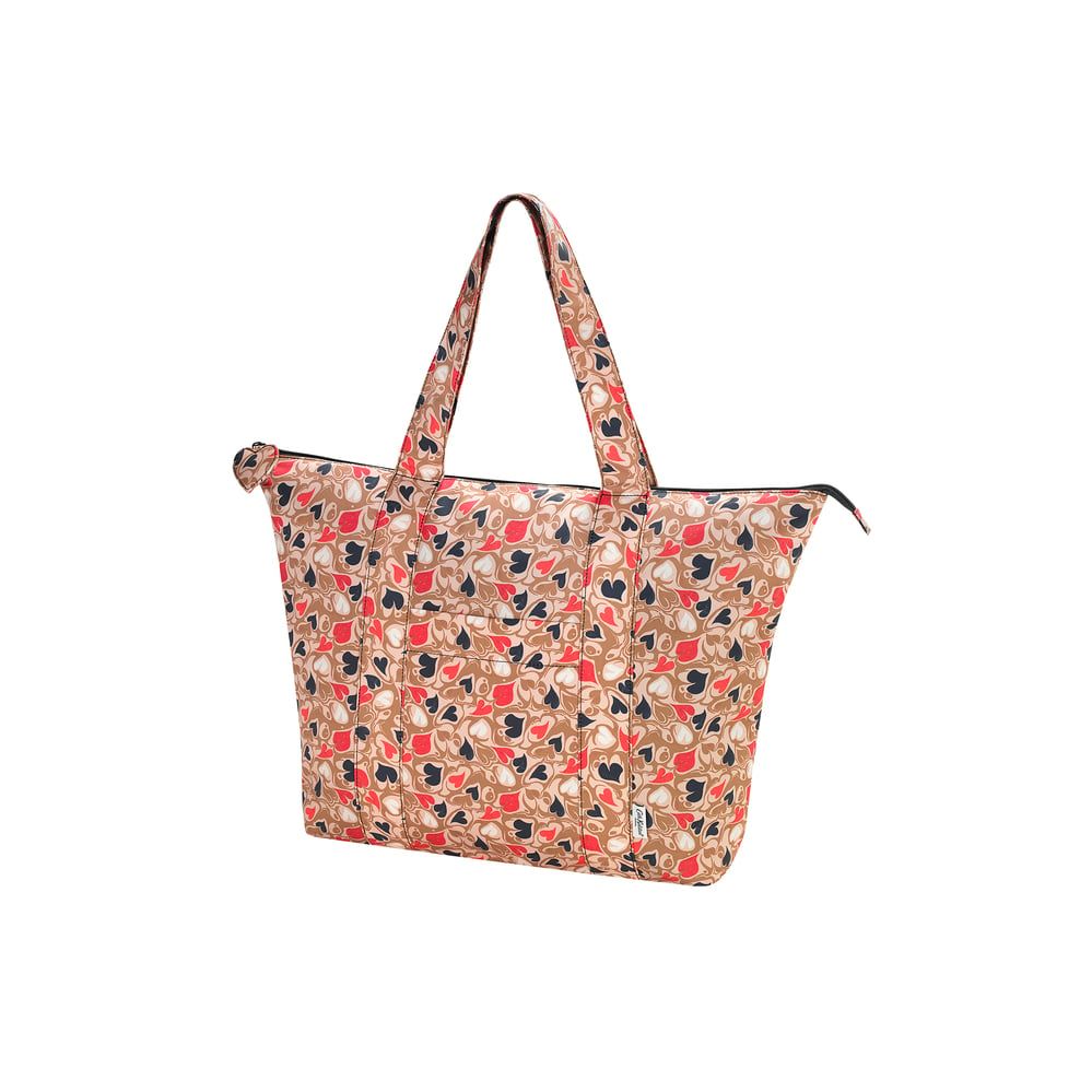 Túi đeo vai /The Slouch Tote - Marble Hearts Ditsy - Brown
