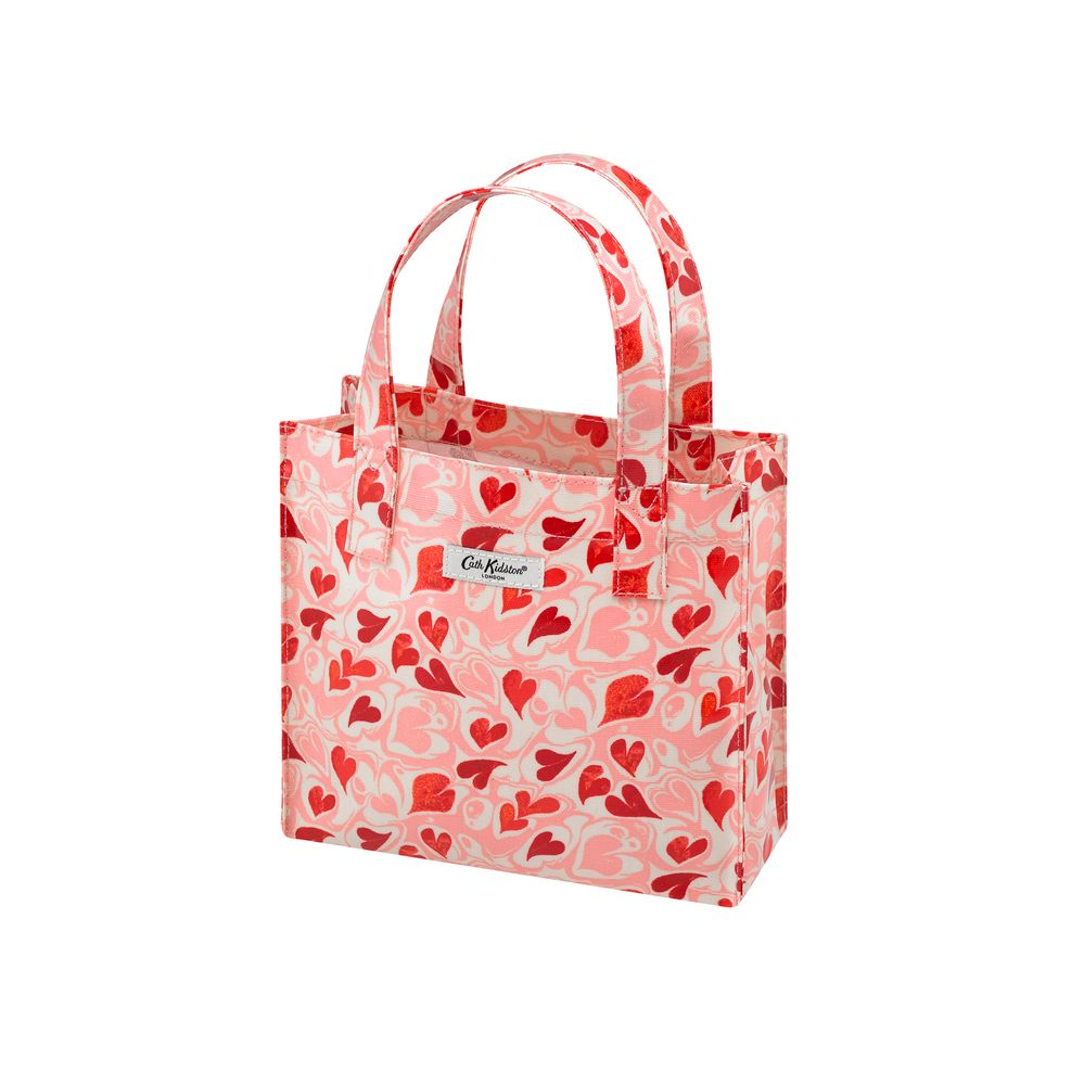  Túi đeo tay/Small Bookbag - Marble Hearts Ditsy - Pink 