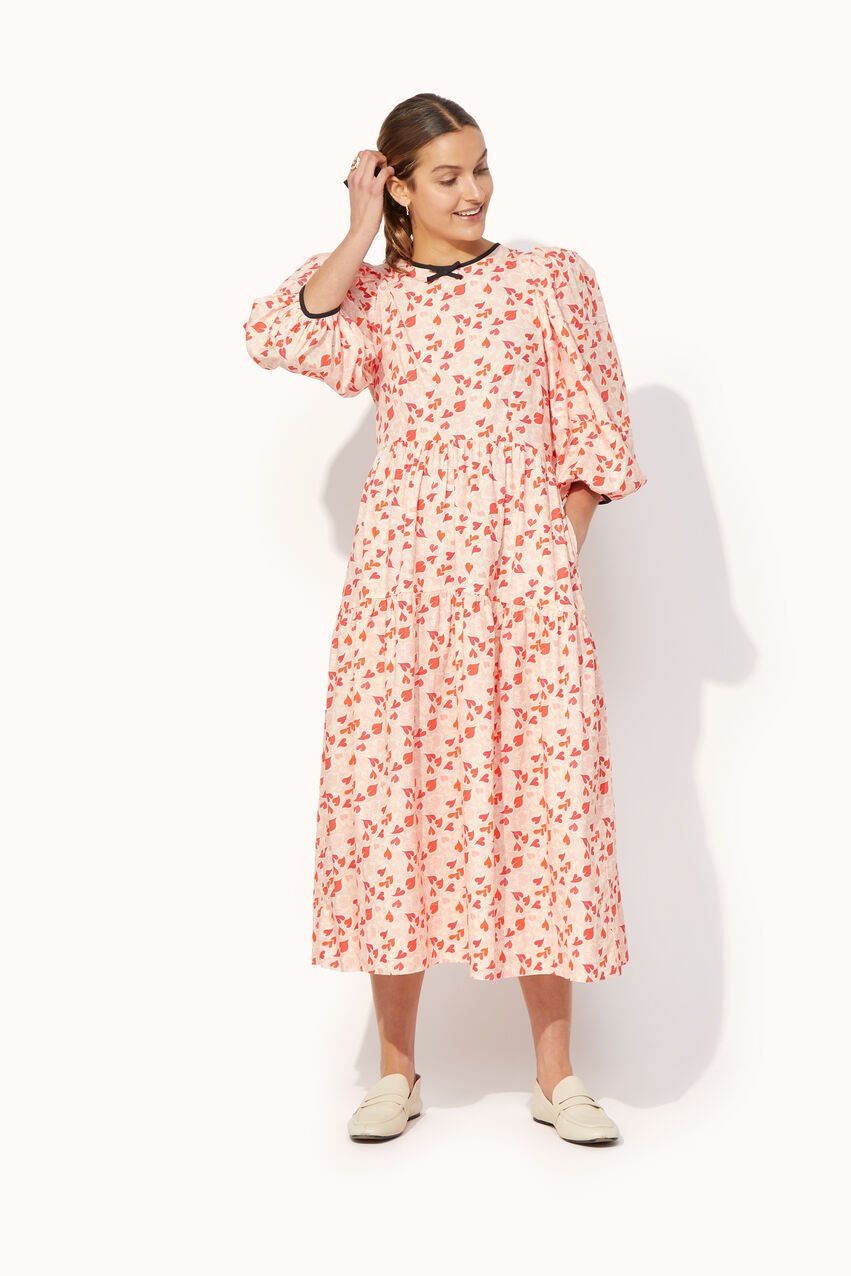Đầm/Soft Waisted Dress - Marble Hearts Ditsy - Pink