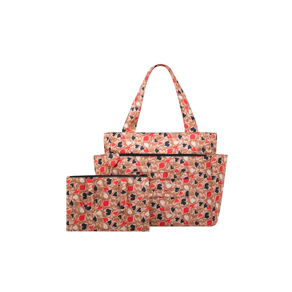 Túi đeo vai /Recycled Rose Large WFH Tote - Marble Hearts Ditsy - Brown