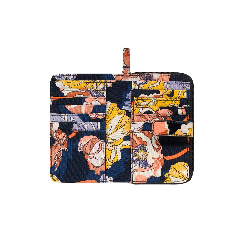 Ví gập/Folded Zip Wallet - Summer Poppy Midscale - Navy