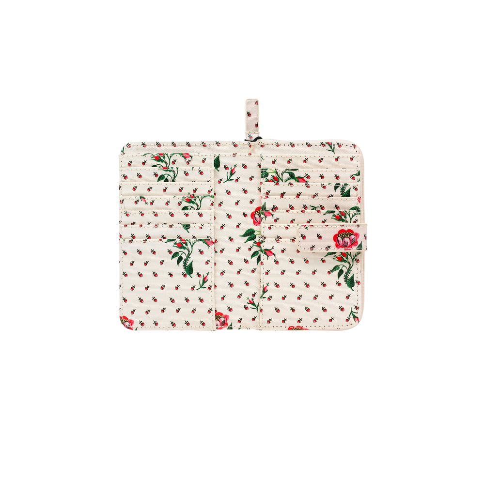 Ví gập/Folded Zip Wallet - Love Letter - Cream
