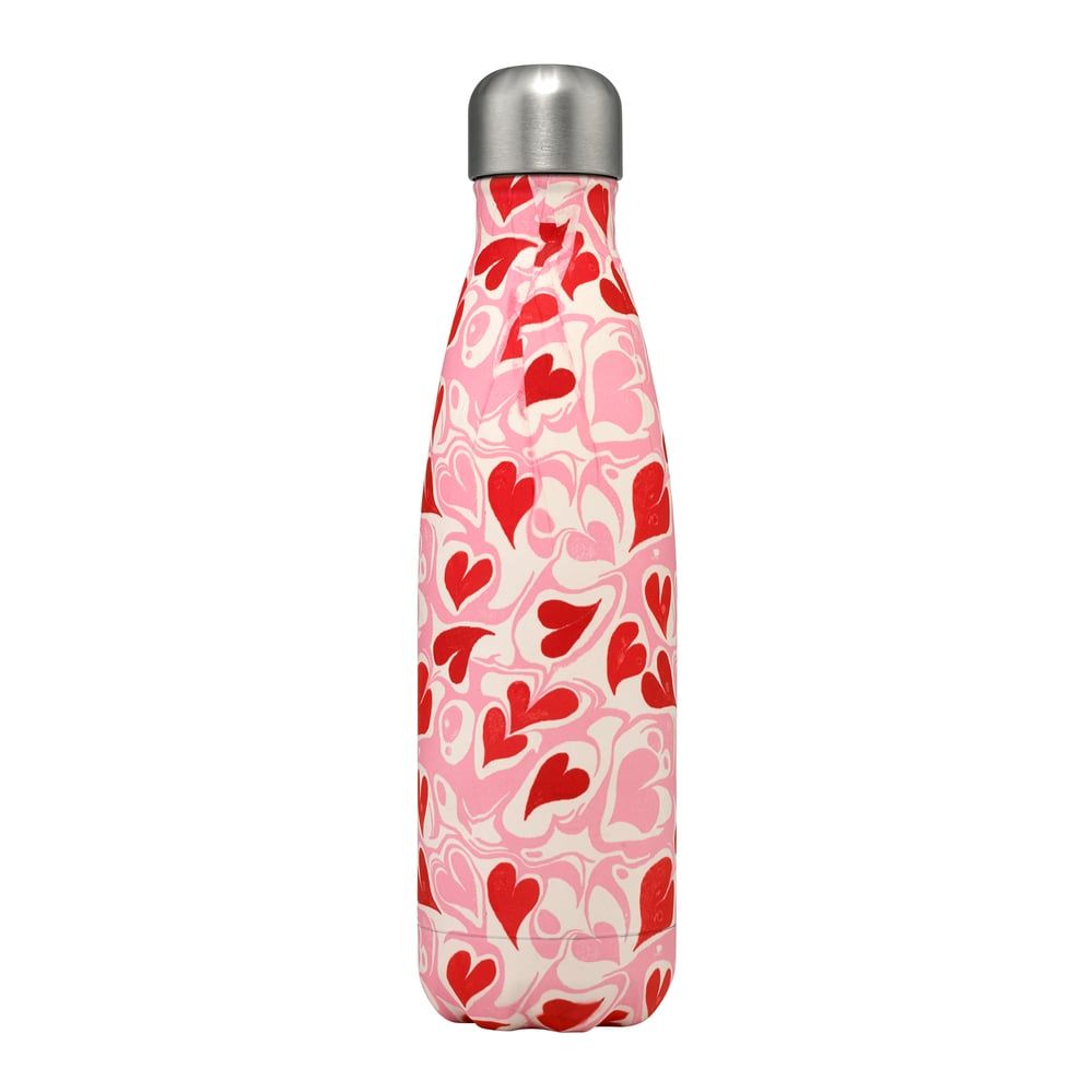 Bình giữ nhiệt/Stainless Steel Water Bottle - Marble Hearts Ditsy - Pink