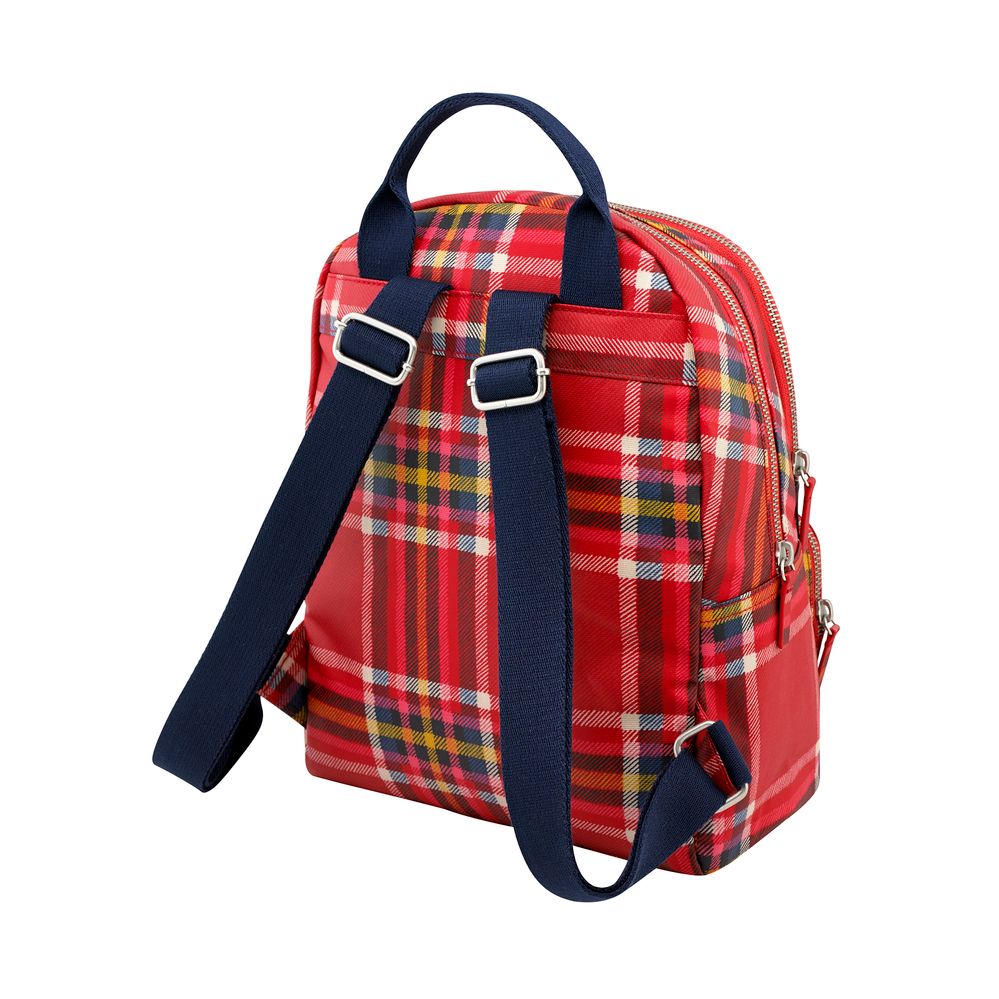 Ba lô đi học/đi làm/Small Pocket Backpack - Clarendon Check - Ruby