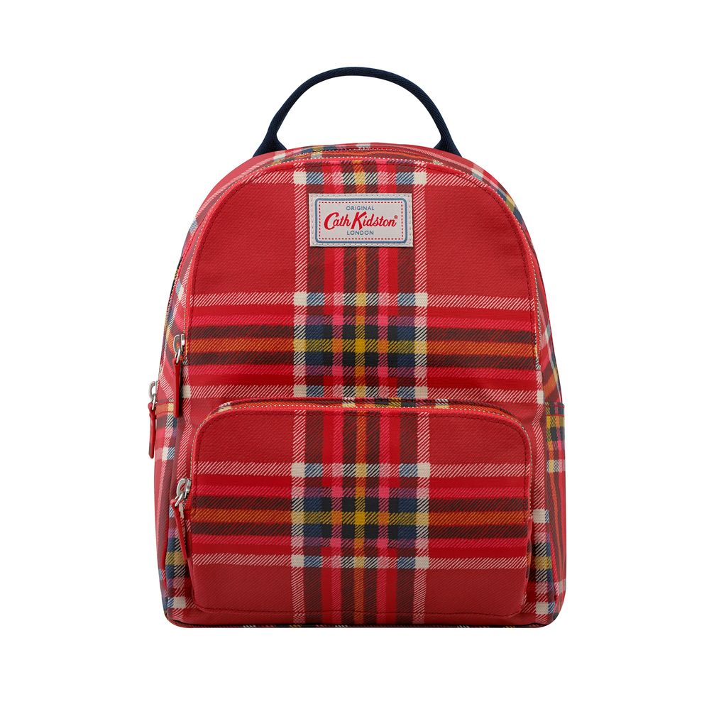 Ba lô đi học/đi làm/Small Pocket Backpack - Clarendon Check - Ruby