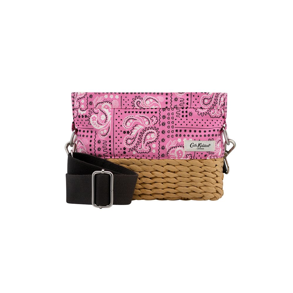 Túi đeo chéo/Basket Cross Body Bag - Bandana - Pink - 1048810