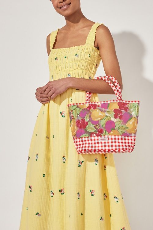  Túi đeo vai /Printed PVC Tote - Painted Fruit - Warm Cream 