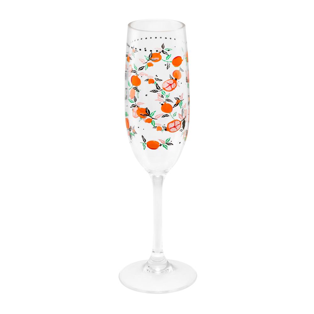  Ly/Champagne Glass - Pomegranate - Cream 