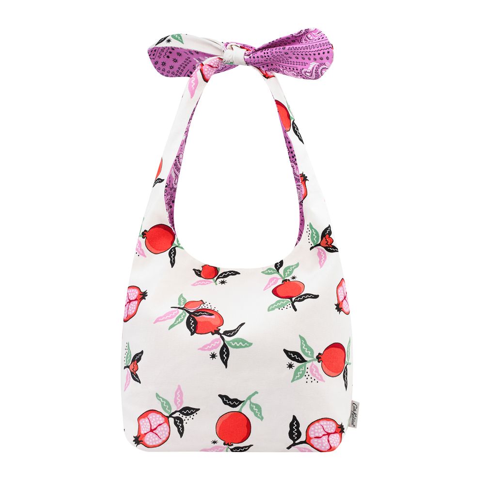 Túi đeo vai/Mini Reversible Knotted Shopper - Pomegranate - Cream