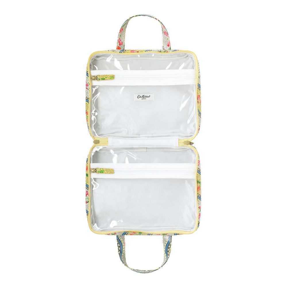 Túi đựng đồ dùng nhà tắm/Two Part Wash Bag - Sweet Pea Stripe Small - Yellow