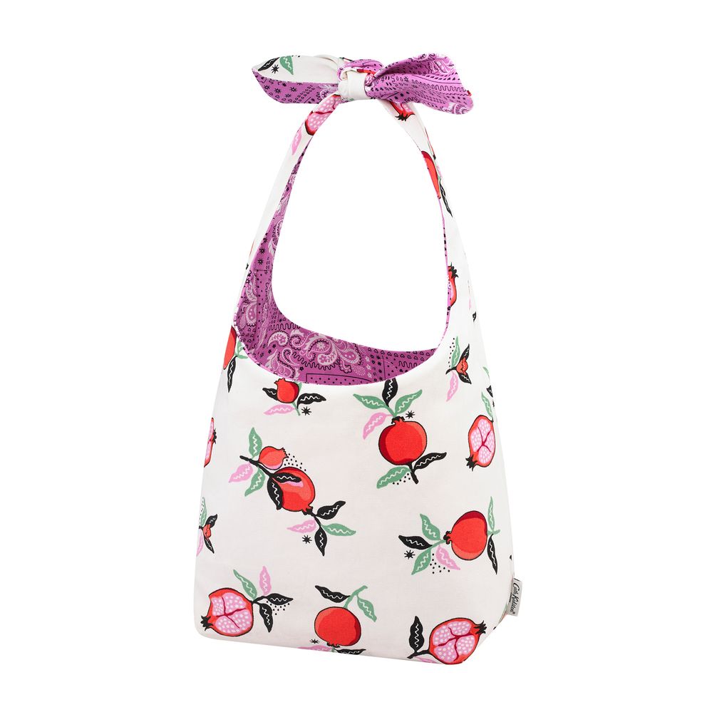 Túi đeo vai/Mini Reversible Knotted Shopper - Pomegranate - Cream