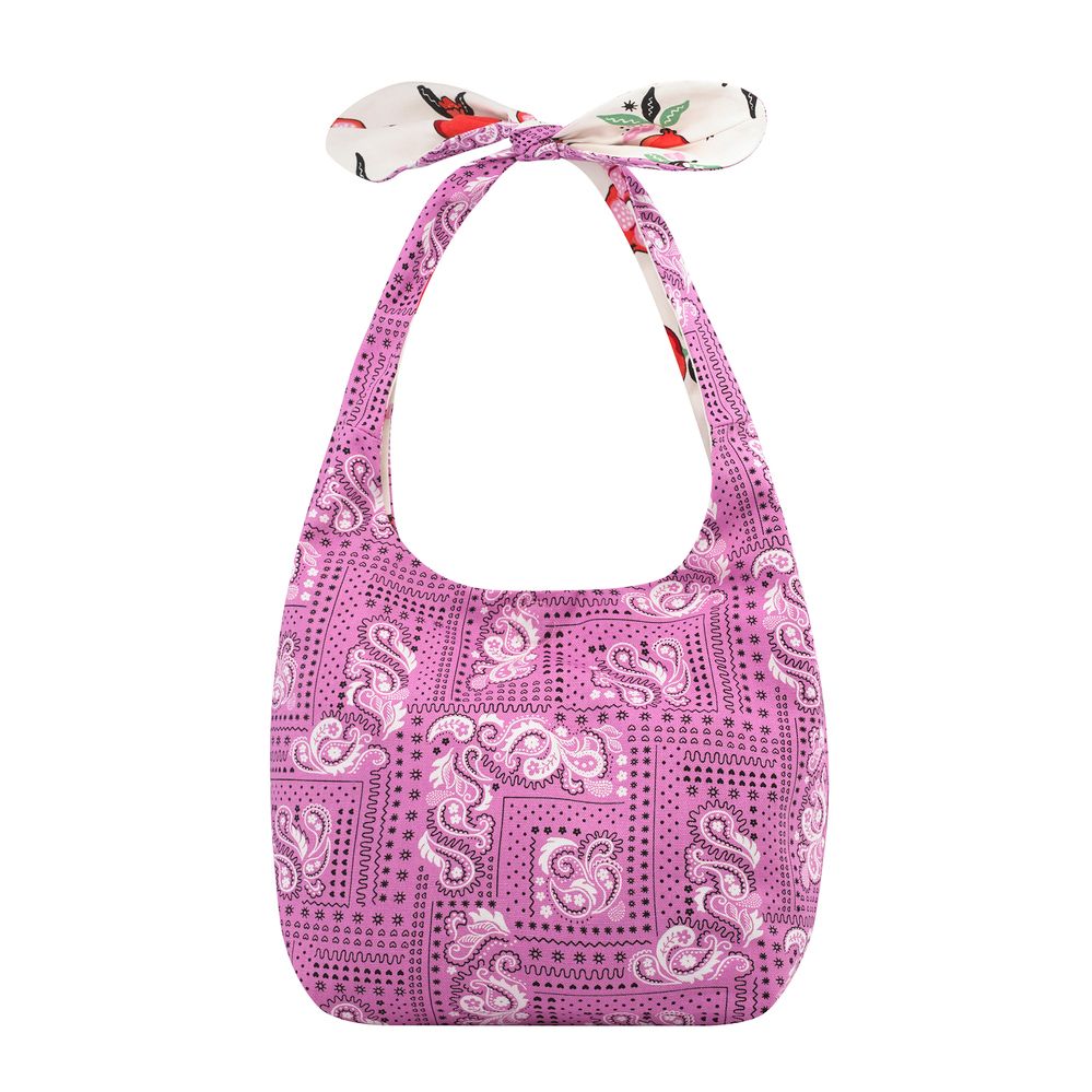 Túi đeo vai/Mini Reversible Knotted Shopper - Pomegranate - Cream