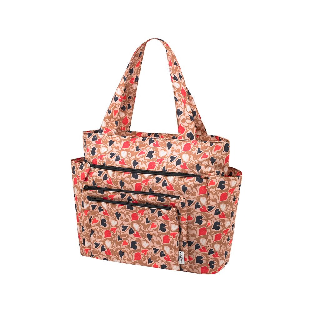 Túi đeo vai /Recycled Rose Large WFH Tote - Marble Hearts Ditsy - Brown