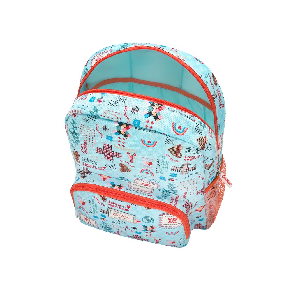 Ba lô cho bé /Kids Classic Large Backpack with Mesh Pocket - Patchwork Ditsy - Blue