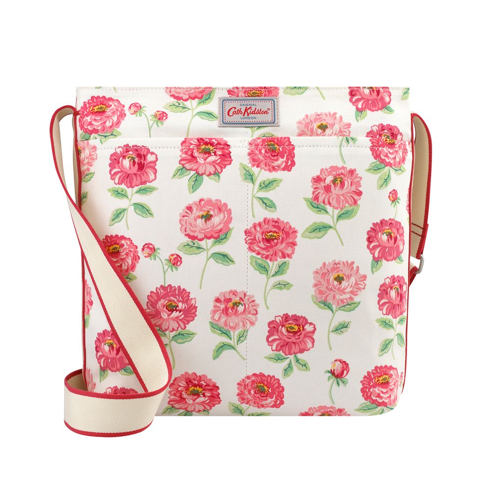  Túi đeo chéo/Zipped Messenger Bag - Dahlia - Cream 