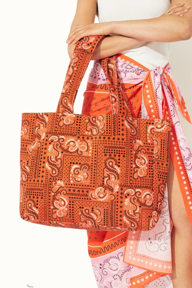 Túi đeo vai /Soft Towelling Beach Bag - Bandana Large - Orange