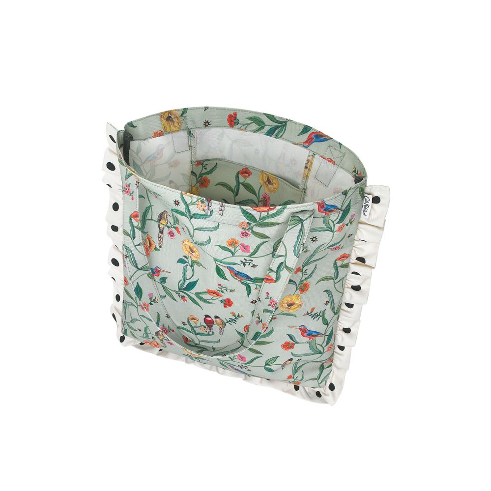 Túi đeo vai/Frill Tote - Summer Birds - Green