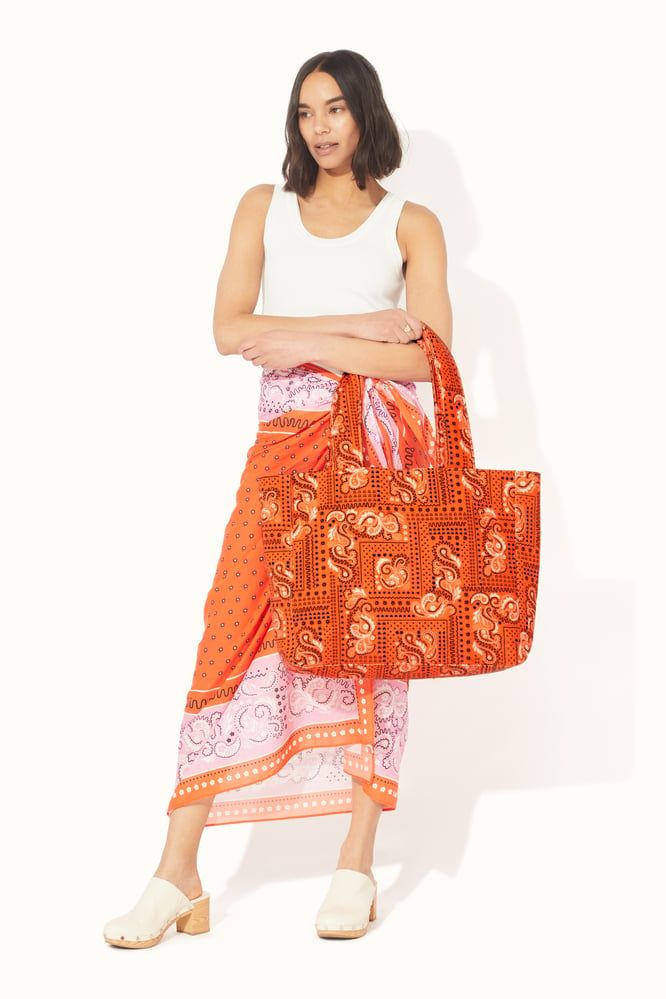 Túi đeo vai /Soft Towelling Beach Bag - Bandana Large - Orange